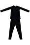 Tutku Boys' Black Thermal Thick Winter Ribbed Underwear Set (Top and Bottom) - 7