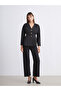 Soulife Black V-Neck Peplum Women's Jacket - 2