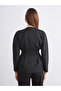 Soulife Black V-Neck Peplum Women's Jacket - 4