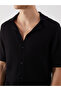 Black Polo Neck Short Sleeve Men's Knitwear Sweater - 3