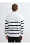 New Season Polo Neck Long Sleeve Striped Men's Sweatshirt - 4