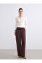 Lcw vision maroon elastic waist modal blend women's pants