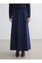 Alita City Lcw Modest Navy Blue Poplin Plain Midi Women's Skirt with a Difference - 2