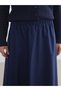 Alita City Lcw Modest Navy Blue Poplin Plain Midi Women's Skirt with a Difference - 3