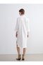 Quality Pieces from Çelebi Store: Textured Crochet Detailed Shirt Dress - 5
