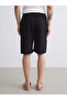 Black Comfortable Fit Muslin Men's Shorts - 8