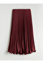 Alita City Lcw Modest Burgundy Chiffon Plain Long Women's Skirt with a Difference - 5