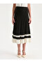 Elastic Waist Striped Pleated Knitwear Skirt - 2