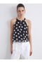 Lcw Vision Black Halter Neck Polka Dot Blouse