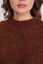 6700 Women's Stand Collar Balloon Knit Sweater Cinnamon - 6