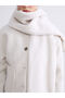 Two Mt Shop Quality Lcw Vision White Oval Collar Scarf Women's Cashmere Coat - 6