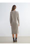 Half Turtleneck Slit Knitwear Dress - 4
