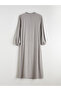 Ozmarka New Season Ruffled Crew Neck Textured Dress - 8