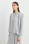 Accessory Detailed Skirt Blouse Set Gray - 2