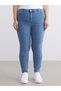 Two Mt Shop Quality Lcw Modest Indigo Denim Straight Mom Fit High Waist Narrow Leg Women's Jean Pants - 6