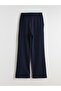 Navy Blue Women's Sweatpants with Elastic Waist - 8