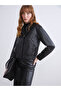 New Season Shirt Collar Women's Leather Look Jacket
