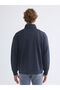 Anthracite Stand Collar Printed Men's Sweatshirt - 4