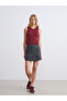 Two Mt Shop Quality Xside Anthracite Polyviscon Plain Mini Women's Shorts Skirt - 2
