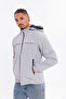 Men's Gray Hooded Nova Fabric Stylish Seasonal Water and Windproof Raincoat - 3