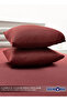 King Striped Fitted Elastic Bedsheet with 2 Pillow Case 200 x 200 Cm (Maroon) - 3