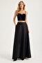 Long Satin Skirt with 2 Pockets