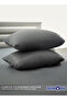 Single Striped Fitted Elastic Bedsheet with 1 Pillow Case 90 x 190 Cm Grey - 4