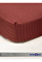 Queen Size Striped Fitted Elastic Bedsheet with 2 Pillow Cases 180 x 200 Cm (Maroon) - 4