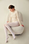 40 Den Opaque Matte White Non-Slip Women's Pantyhose