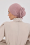 Chiffon Turban with Inner Hat - Pink - 3