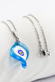 Modern Design Curved Murano Evil Eye Stainless Steel Chain Bijouterie Necklace, Gift Necklace