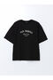 Black Crew Neck San Marino Printed Women's T-Shirt - 5