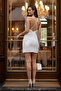 Double Deep Slit Back Cross Sequin Embroidery Super Mini Evening Dress - 3