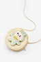 Girl's Straw Bag with Green Toy Figure - 2