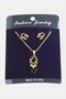 Heart Bow Zircon Stone Set Necklace - 2