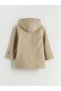 Beige Hooded Girl's Cashmere Coat - 2