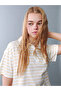 Esvab • Modern & Distinctive Devrik Roba Collar Striped Young Girl T-Shirt - 5