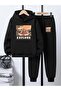 Children's Printed Hooded Sweatshirt and Sweatpants Set 3 Thread Raster for Autumn/Winter