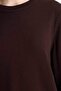 New Season Regular Fit Crew Neck Slit Basic Plain Long Sleeve Tunic - 5