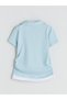 Blue Polo Neck Girl's T-Shirt - 8