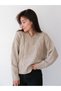 Una Fiaba-Mink Women's V-Neck Soft Textured Hair Knit Sweater - 8