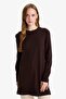 New Season Regular Fit Crew Neck Slit Basic Plain Long Sleeve Tunic - 4