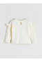 Ecru Crew Neck Floral Patterned Baby Girl Blouse and Leggings 2-Piece Set - 4