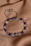 Certified Crystal Quartz-Amethyst-Hematite Natural Stone Macrame Adjustable Bracelet with Zircon Apparatus - 2
