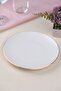 Tabak Evi Porcelain Natura Porcelain Gold Gilded Cake Plate 20.50cm Single - 3