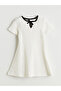 Alita City Lcw Kids Ecru Dobby Plain Girls' Dress with a Difference - 3