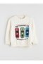Özmarka New Season Crew Neck Printed Boys' Sweatshirt and Sweatpants Set of 2 - 2