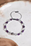 Certified Crystal Quartz-Amethyst-Hematite Natural Stone Macrame Adjustable Bracelet with Zircon Apparatus - 3
