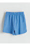Blue Elastic Waist Baby Girl Shorts - 2