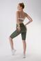 705 Green Color Recovery and Extra Stretch Effect Normal Waist Leggings - 2